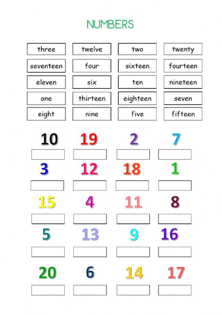 Numbers Interactive Worksheet English Lessons For Kids Spelling 