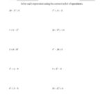 Order Of Operations With Whole Numbers Three Steps Order Of
