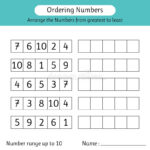 Ordering Numbers Worksheet Arrange The Numbers From Greatest To Least