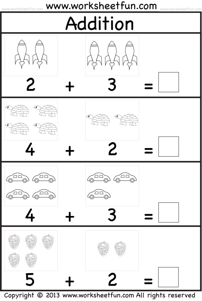 Picture Addition Beginner Addition Kindergarten Addition 5 