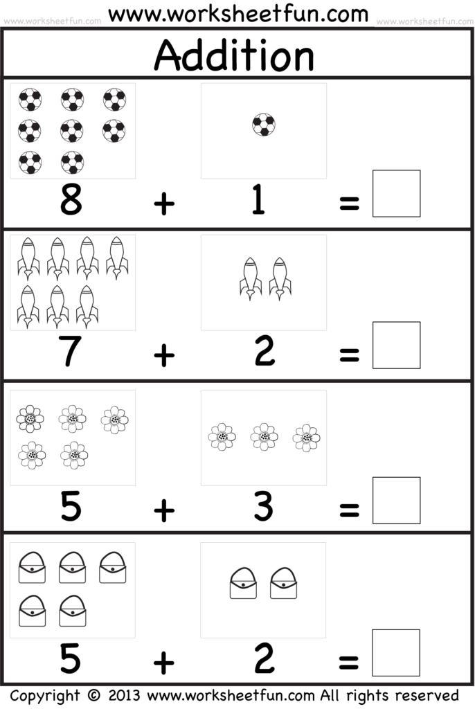 Picture Addition Beginner Addition Kindergarten Addition 5 