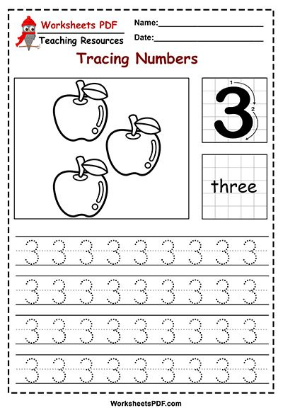 Preschool Number Tracing Worksheets 1 10 Worksheets PDF