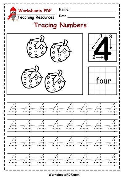 Preschool Number Tracing Worksheets 1 10 Worksheets PDF