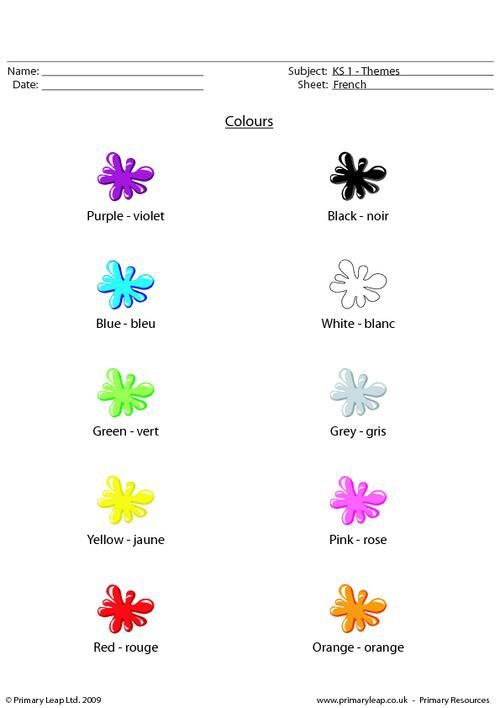PrimaryLeap co uk French Colours Worksheet Color Worksheets French 
