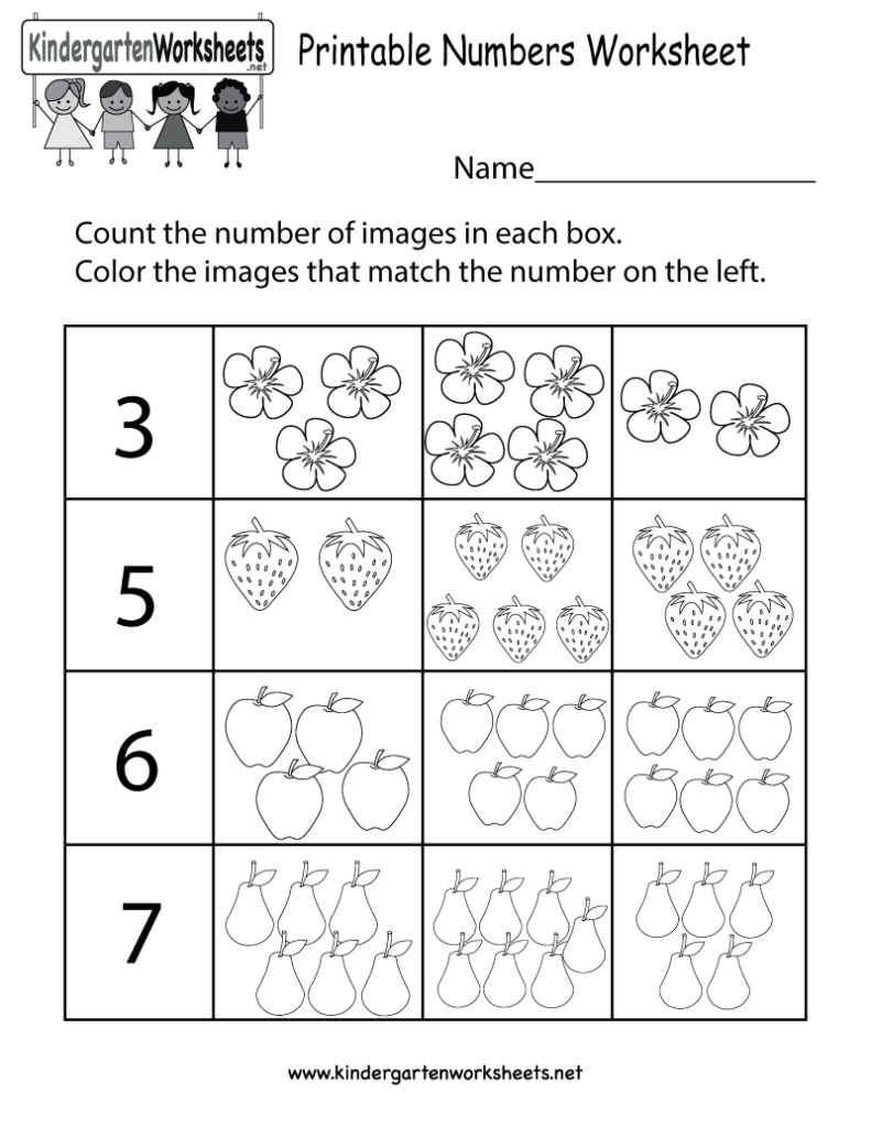 Printable Numbers Worksheet Free Kindergarten Math Worksheet For Kids