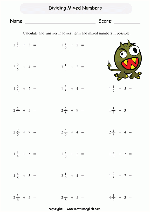 Printable Primary Math Worksheet For Math Grades 1 To 6 Based On The 