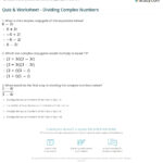 Quiz Worksheet Dividing Complex Numbers Study