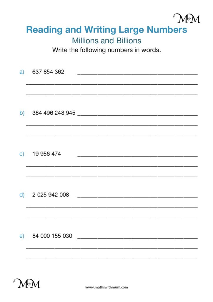 Reading Large Numbers Place Value Of Millions And Billions Maths 