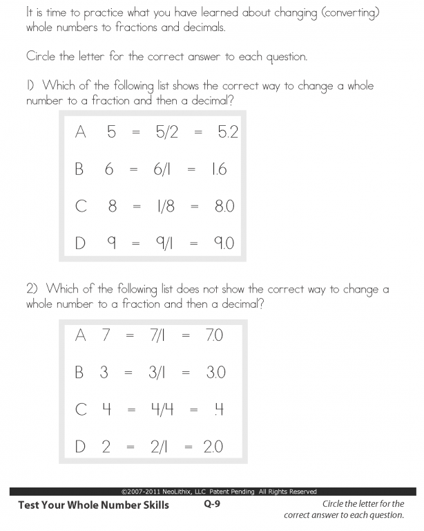 Sample 6th Grade Math Rational Numbers