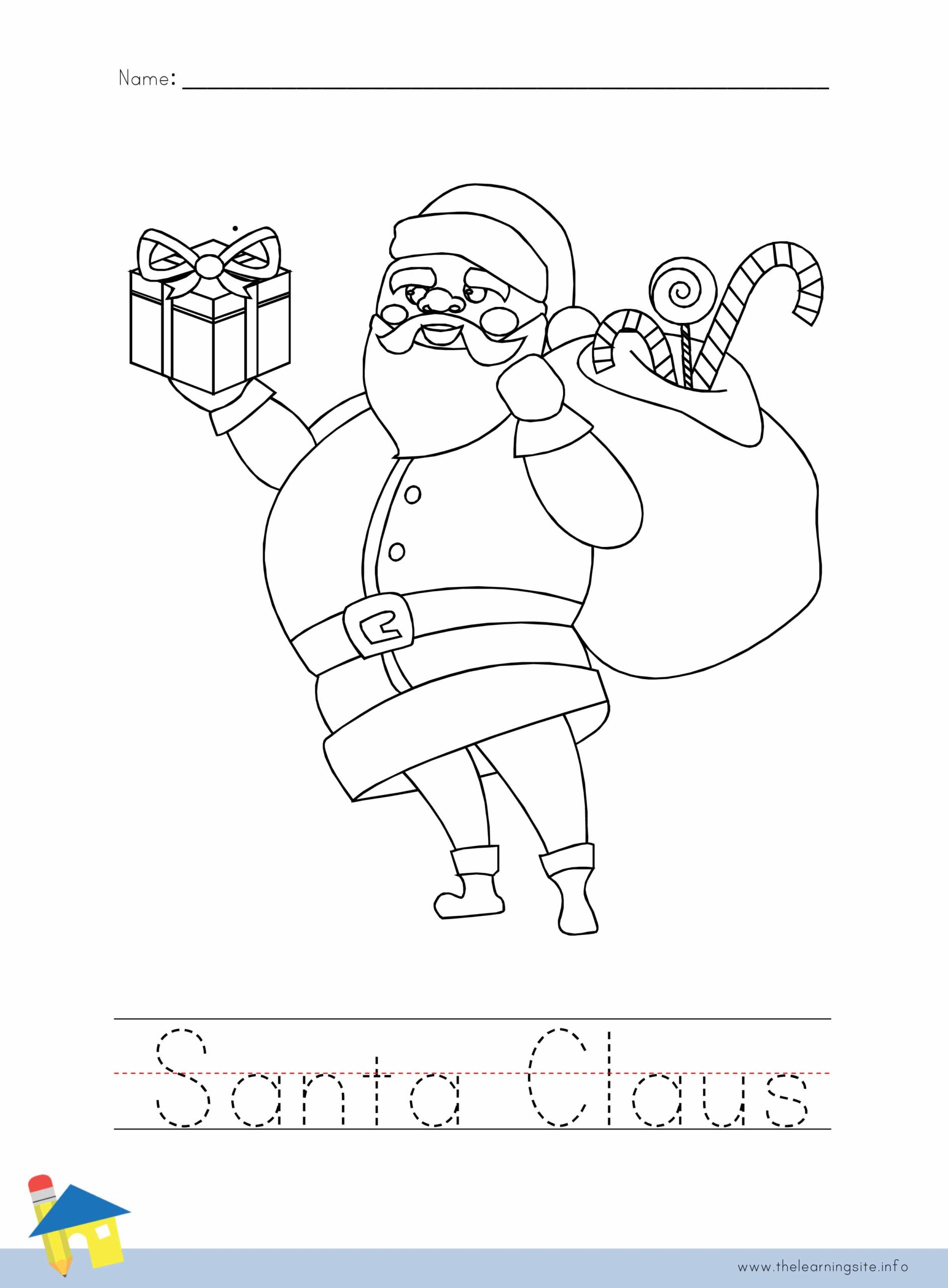 Santa Claus Coloring Worksheet The Learning Site