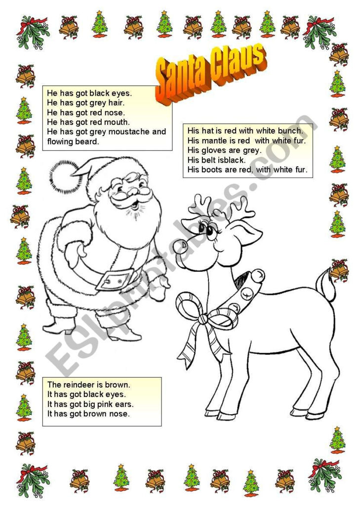 Santa Claus ESL Worksheet By Sunshine Net