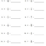 Subtracting Fractions From Whole Numbers Worksheets Subtracting