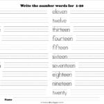 The Idea Cubby Writing The Number Words Number Words Worksheets