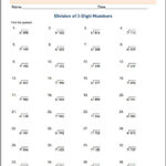 Three Digit Division No Remainders Math Worksheets