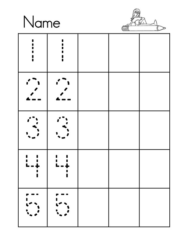 Tracing Numbers 1 5 Printable Kids Learning Activity