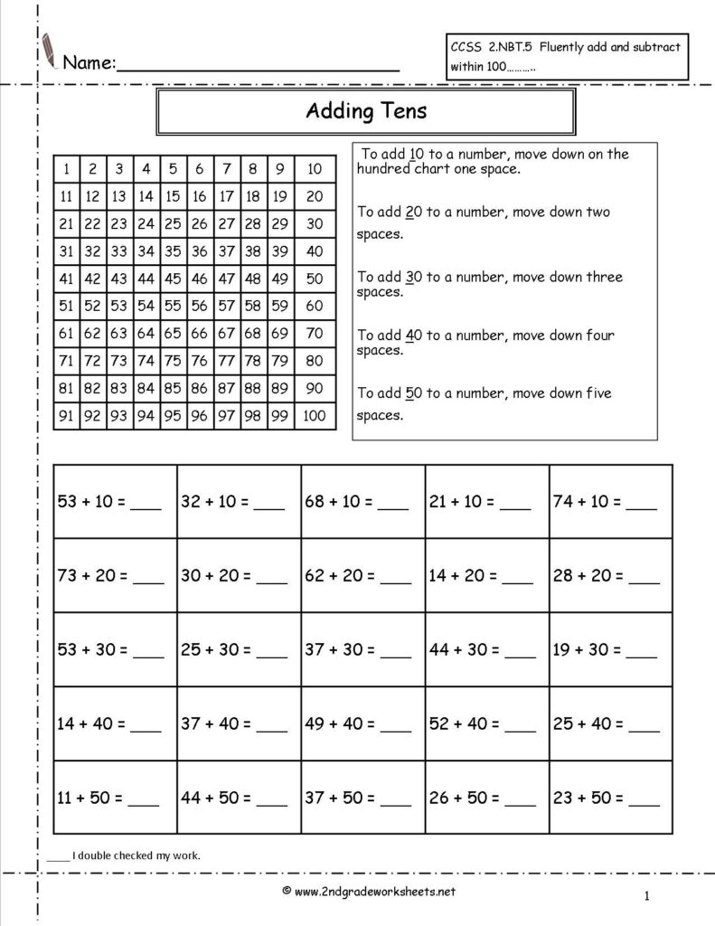 Two Digit Addition Worksheets Free Math Worksheets Teacher 