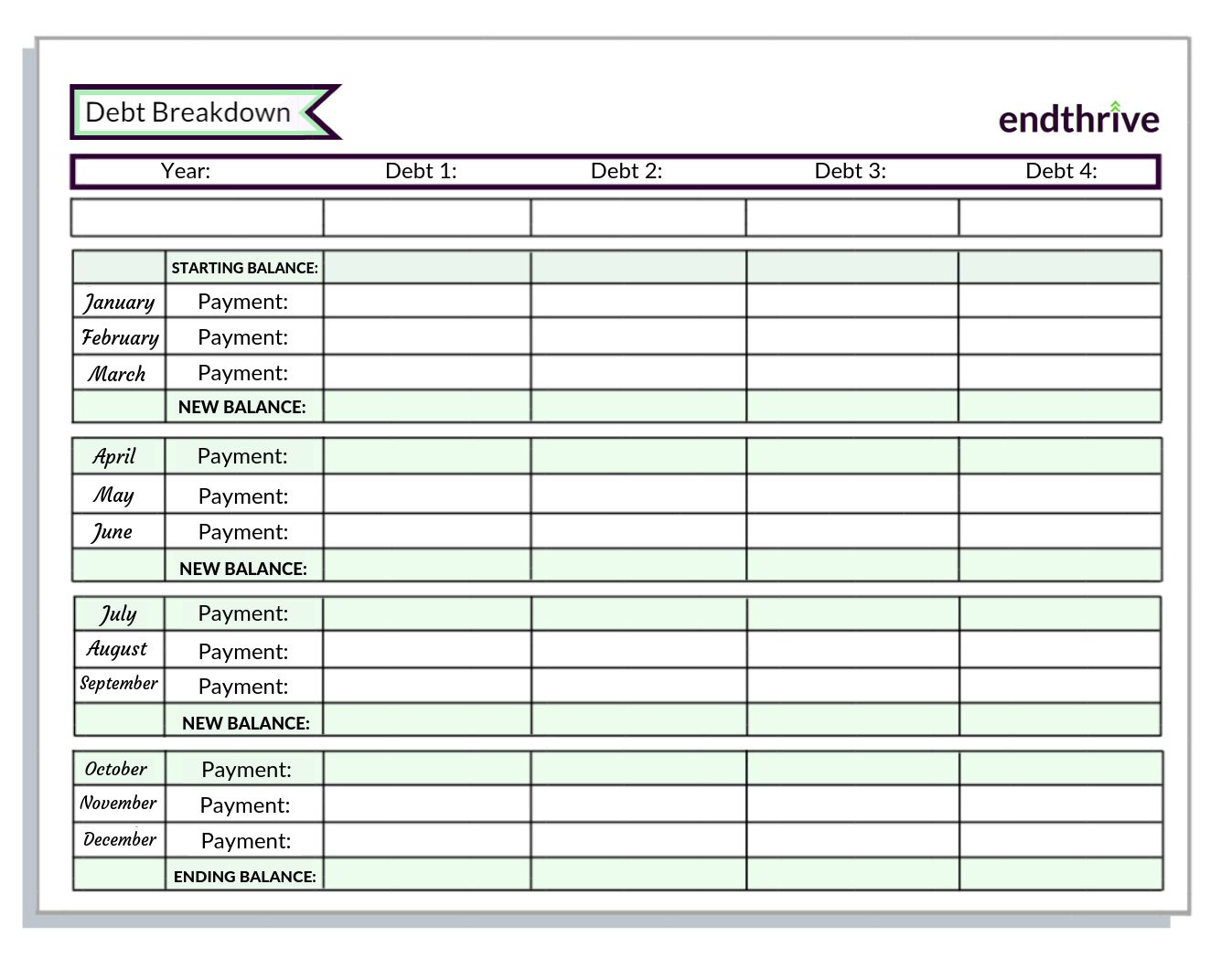 Use This Free Debt Printable To Become Debt Free Debt Snowball Debt 
