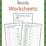 Writing Numbers In Words Worksheets Numerals Number Words