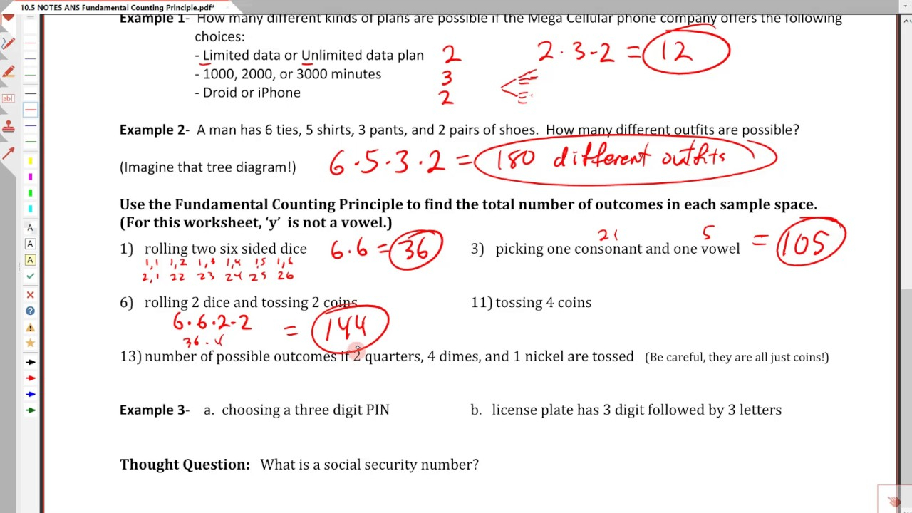 10 5 The Fundamental Counting Principle YouTube