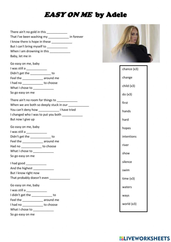10 Song Lyric Worksheets Ideas Esl Songs Worksheets English Exercises Rhyming Activities