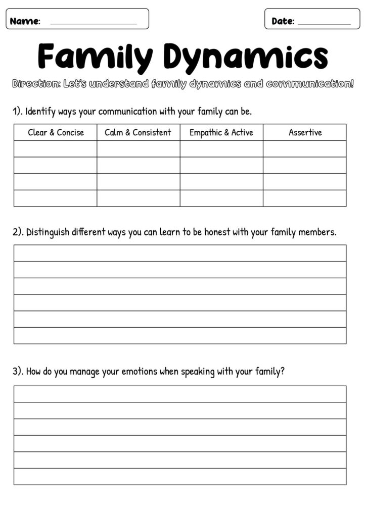 13 Friends And Family Worksheets Free PDF At Worksheeto