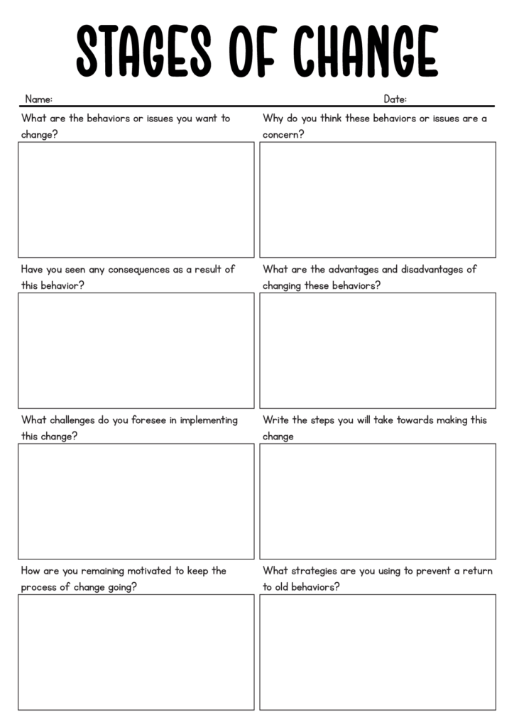 14 Stages Of Change Worksheet Addiction Free PDF At Worksheeto