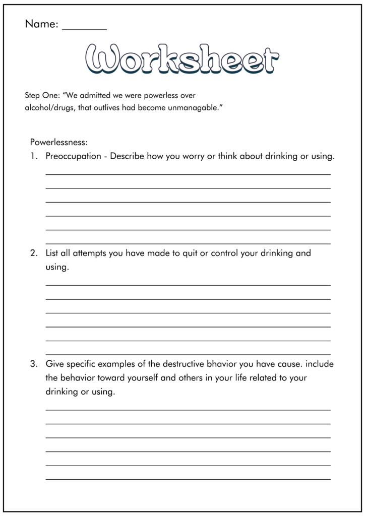 15 12 Step Recovery Worksheets Free PDF At Worksheeto Worksheets Library
