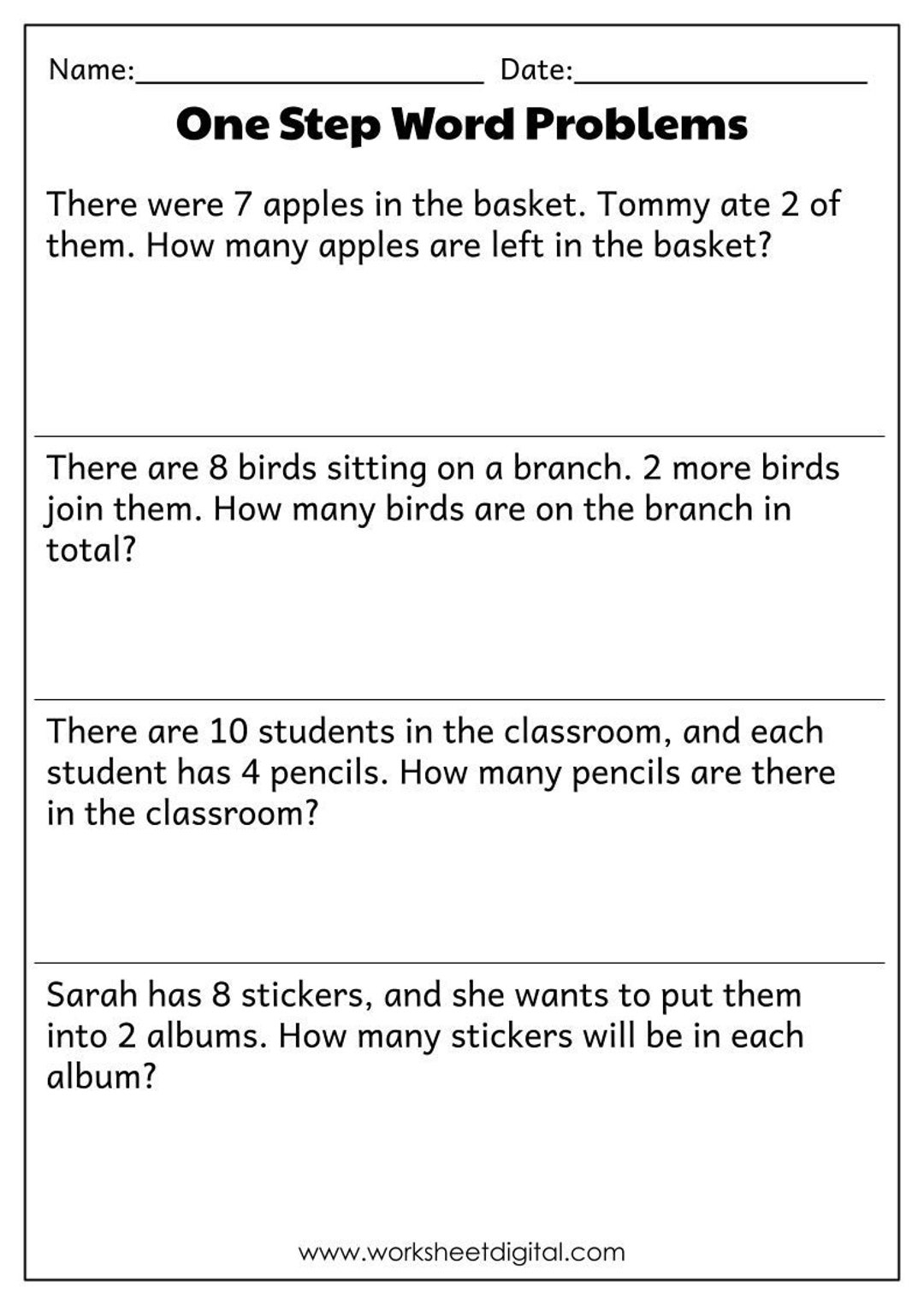 1st 2nd Grade Math Word Problems All Operations PDF Etsy