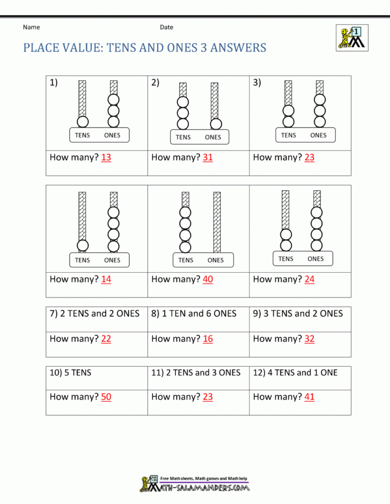 1st Grade Place Value Worksheets 2 Digit Numbers 1st Grade Place Value Worksheets 2 Digit Numbers