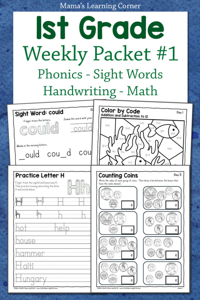 1st Grade Summer Review Worksheets Week 1 Mamas Learning Corner 1st Grade Summer Review Worksheets Week 1 Mamas Learning Corner