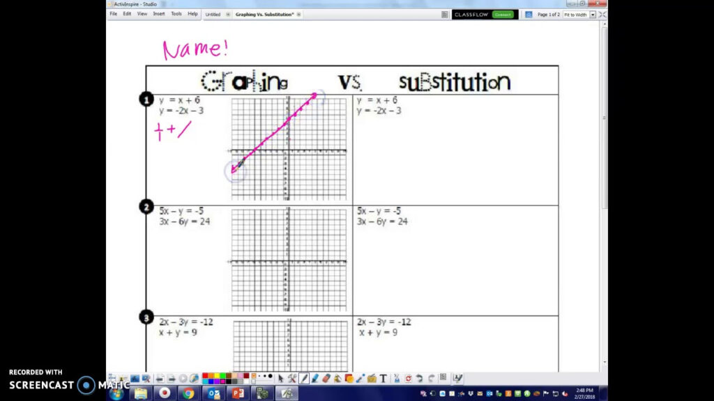 2 28 18 Graphing Vs Substitution YouTube 2 28 18 Graphing Vs Substitution YouTube