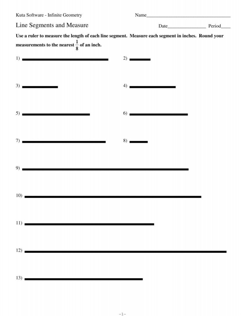 2 Line Segments And Measure inches Kuta Software