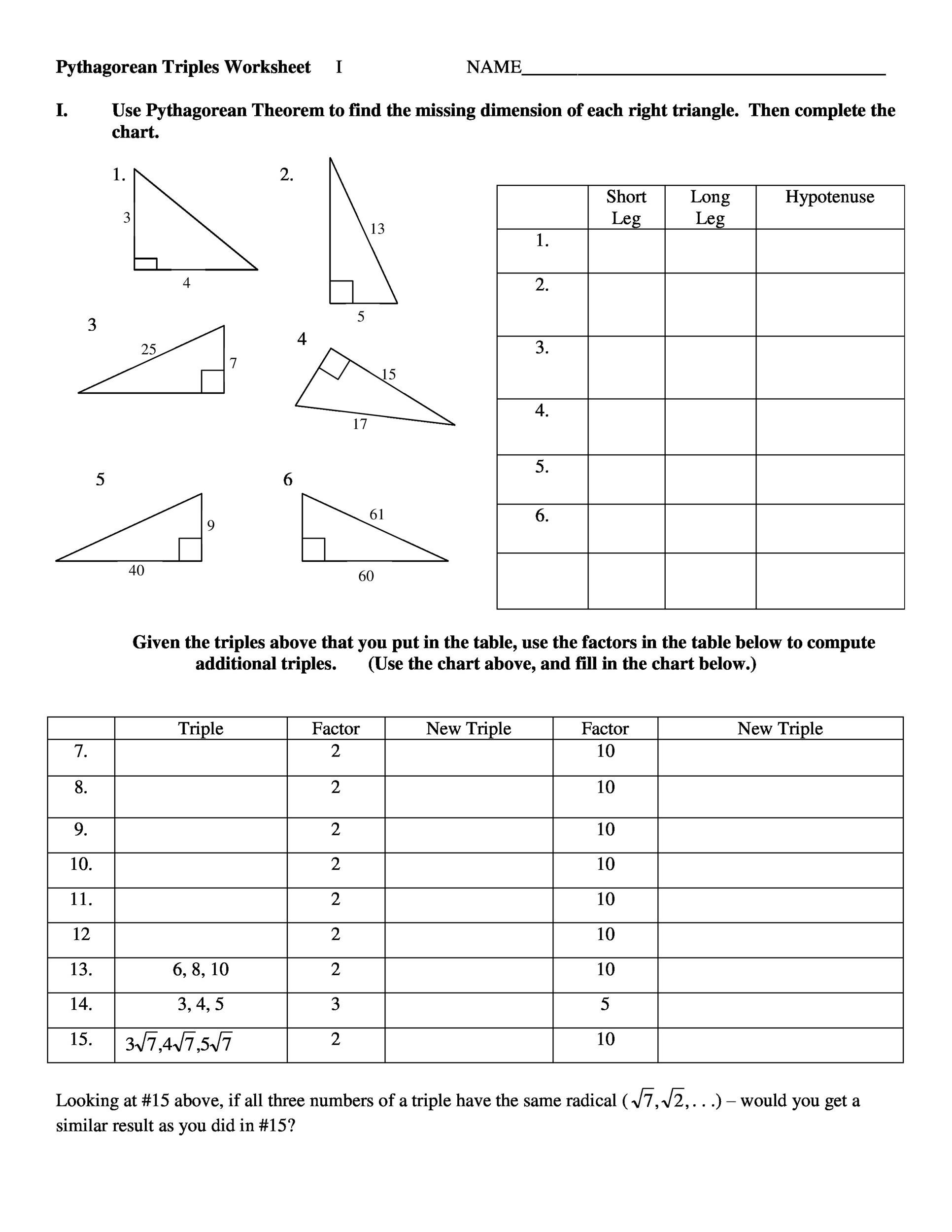 48 Pythagorean Theorem Worksheet With Answers Word PDF