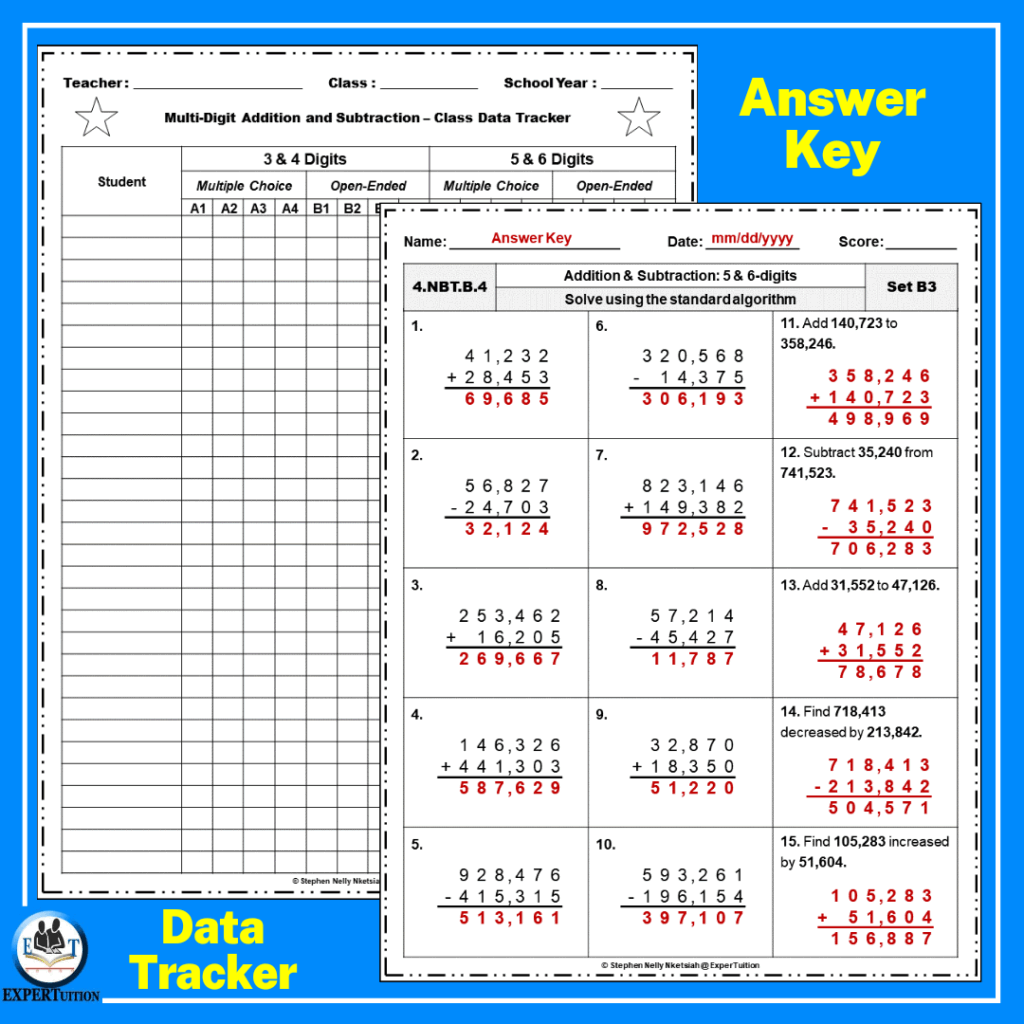 5 Digit 6 Digit Addition Subtraction With Without Regrouping Worksheets Made By Teachers