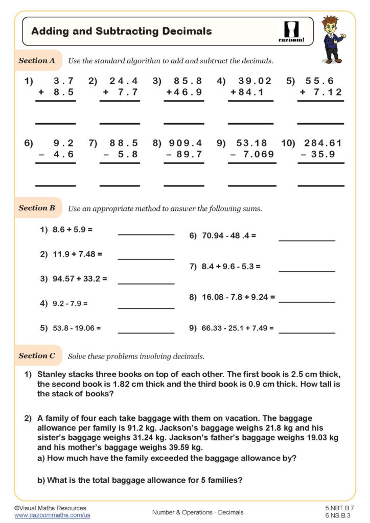 5th Grade Math Worksheets PDF Printable PDF Worksheets Cazoom Math