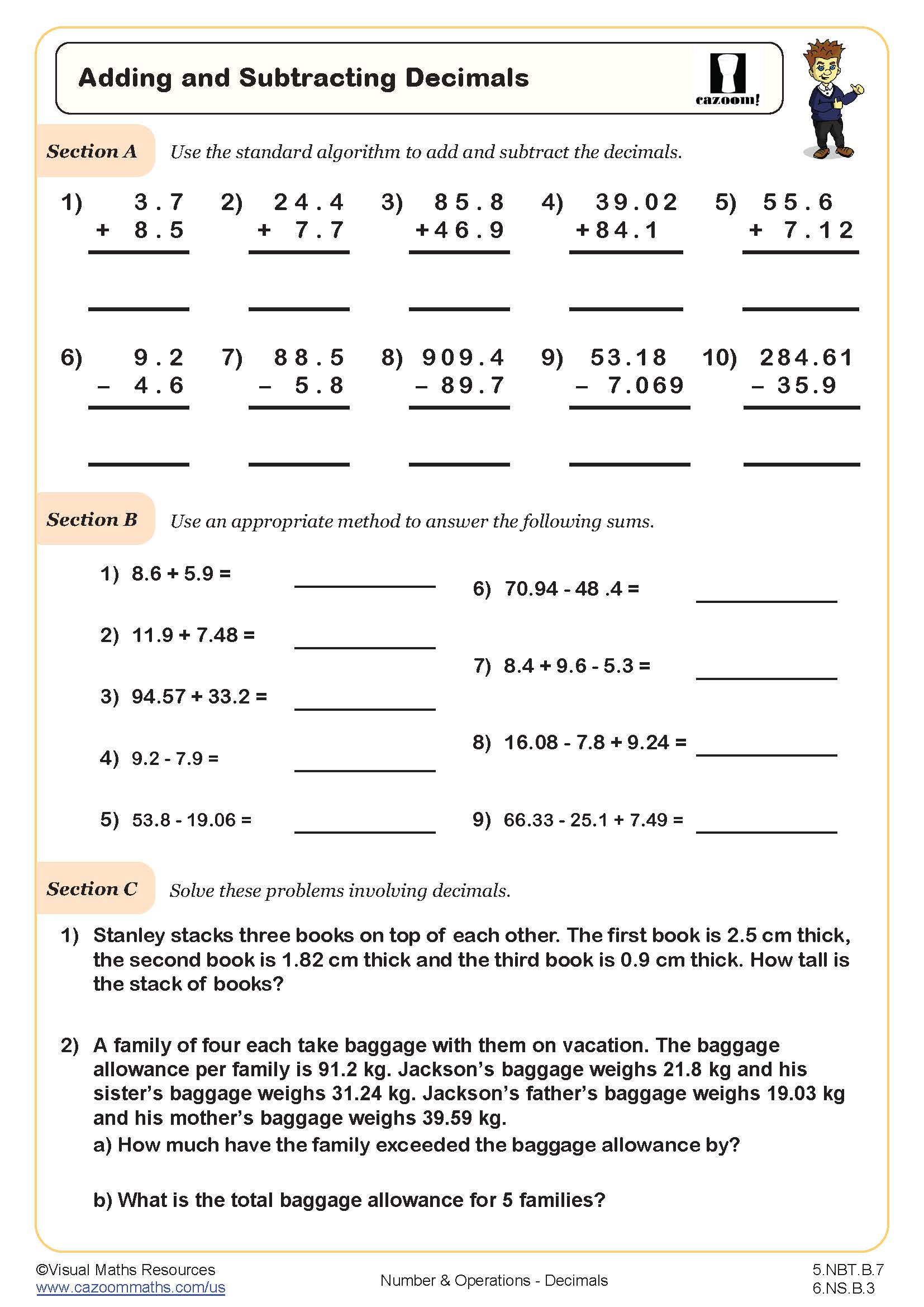 5th Grade Math Worksheets PDF Printable PDF Worksheets Cazoom Math