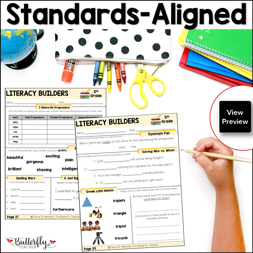 5th Grade Spiral ELA Fun Review Morning Work The Butterfly Teacher 5th Grade Spiral ELA Fun Review Morning Work The Butterfly Teacher