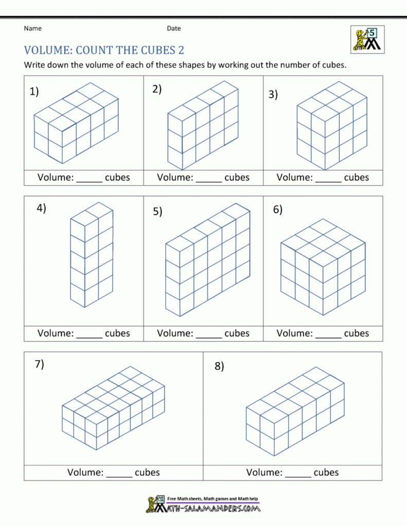 5th Grade Volume Worksheets