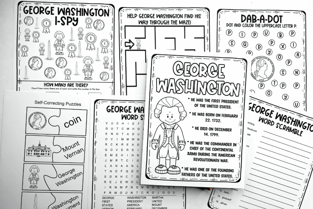 7 Free Printable George Washington Activities