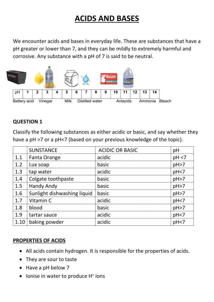 Acids And Bases Worksheet 2 Worksheet Worksheets Library