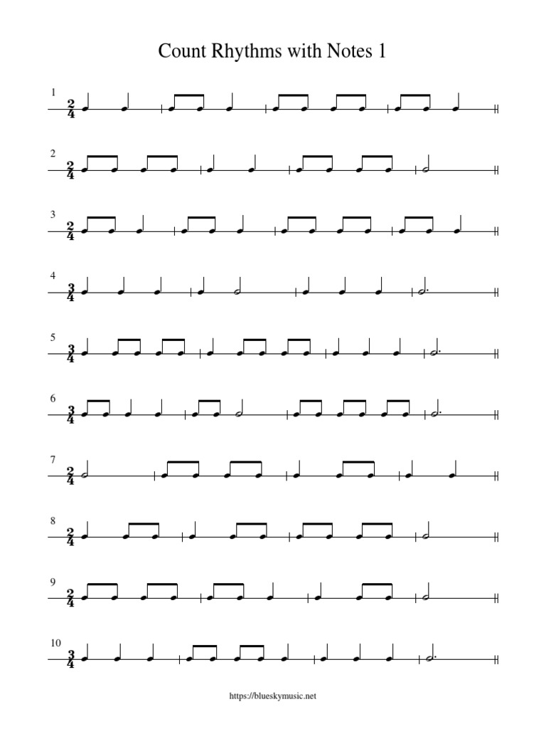 All Rhythm Worksheets In One File PDF Worksheets Library
