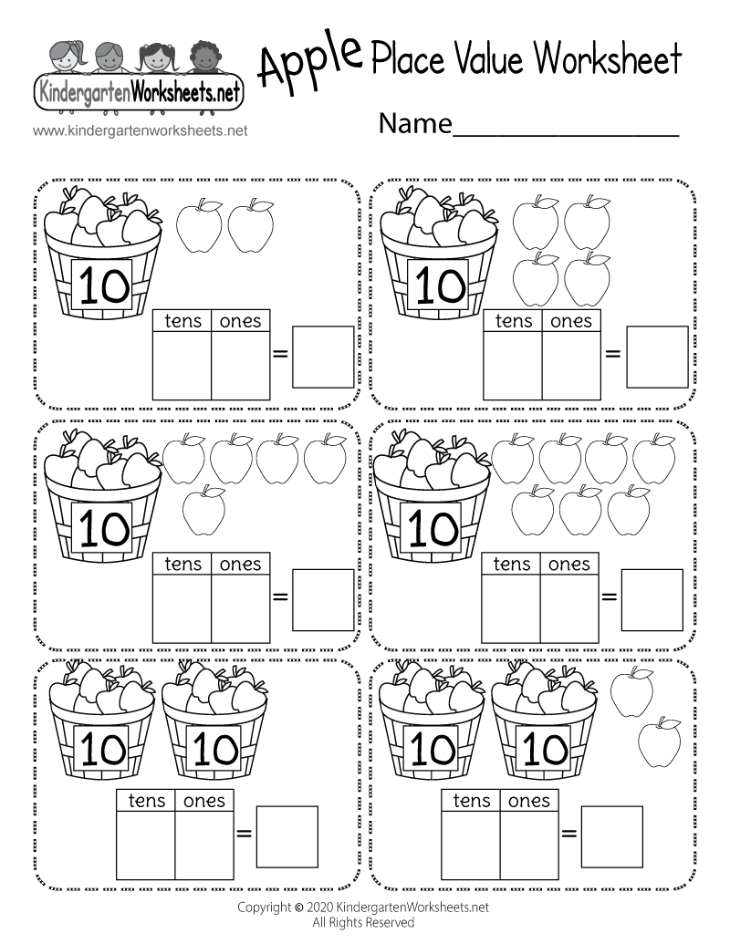 Apple Place Value Worksheet Free Printable Digital PDF