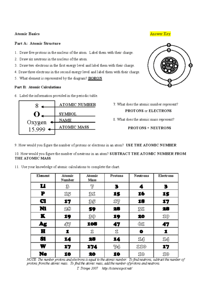 Atomic Structure Calculations Answer Key 4 Science Studocu