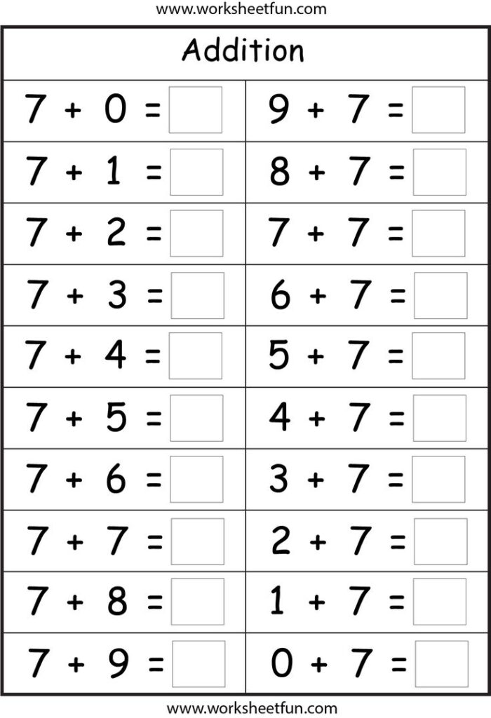 Basic Addition Facts 8 Worksheets FREE Printable Worksheets