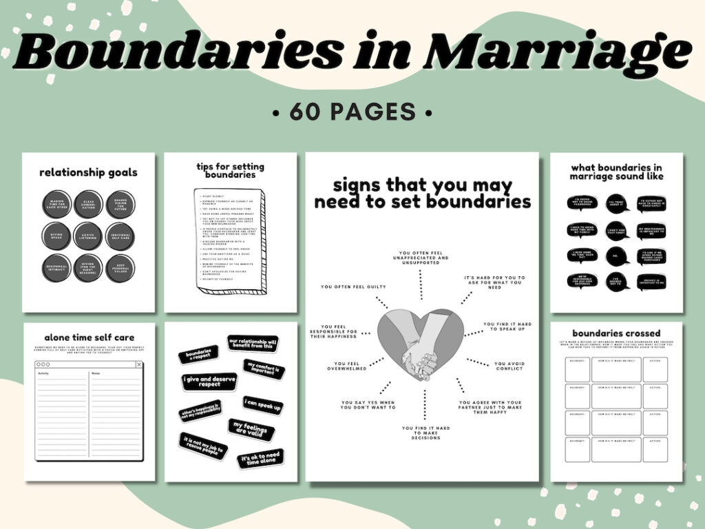 Boundaries In Marriage Workbook Bundle Relationship Boundaries Journal Setting Healthy Boundaries Couples Therapy Worksheet Codependency Etsy