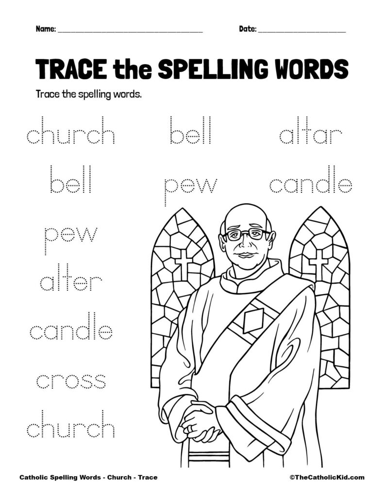 Catholic Spelling Vocabulary Words Church Worksheets TheCatholicKid