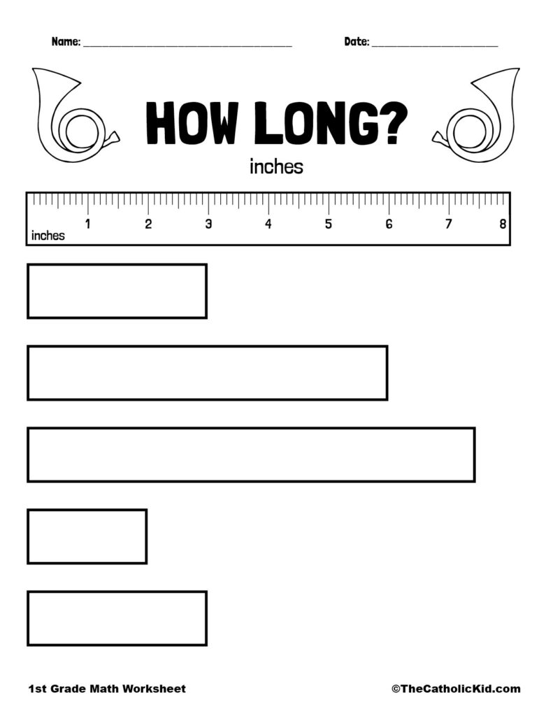 Catholic Themed Size Measurement 1st Grade Worksheets TheCatholicKid