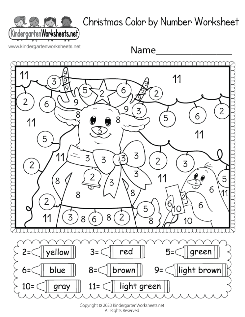 Christmas Color By Number Worksheet Free Printable Digital PDF