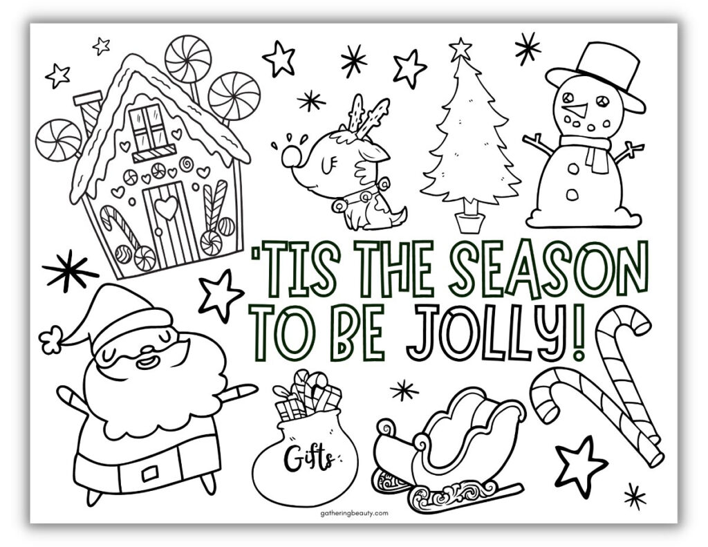 Christmas Coloring Activities For Kids Free Printable Gathering Beauty