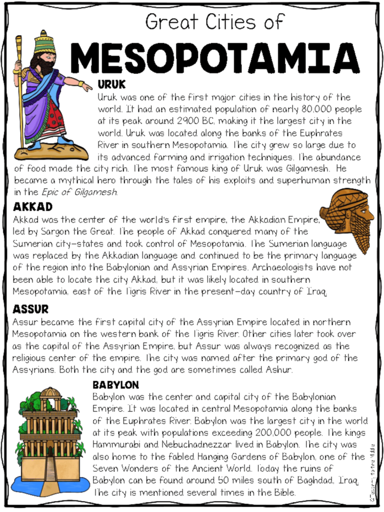 Civilizations 1 Great Cities Of Ancient Mesopotamia Reading Comprehension Studocu